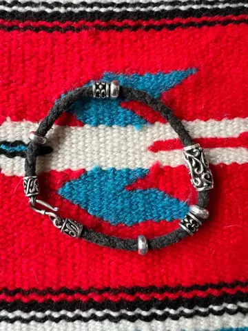 silver925 x leather 롤러 팔찌