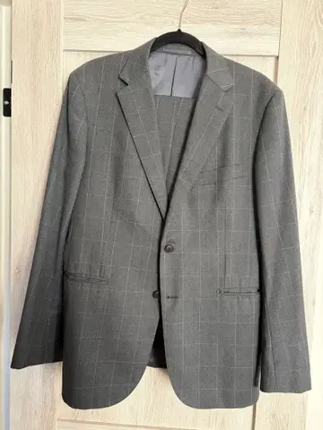 유나이티드 애로우즈 그레이 체크 무늬 비즈니스 정장 셋업