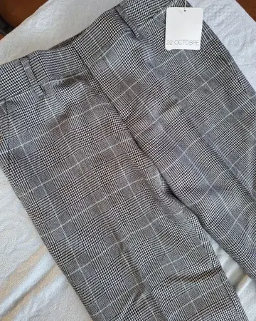 택 포함! 22 OCTOBRE 글렌체크 패턴 부츠컷 팬츠