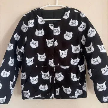 TAION 그라니프 다운 자켓 리버서블 고양이 무늬