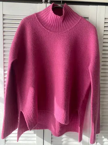 핑크 울 스웨터 사이즈 38 일본제