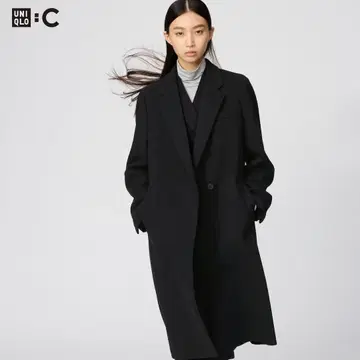 유니클로 롱 코트 블랙 xs
