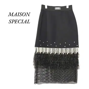 새상품급! MAISON SPECIAL 비쥬 타이트 스커트 블랙
