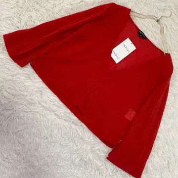 [새상품급] INDIVI 볼레로 레드 38 화려함 심플 돌려입기 멋쟁이