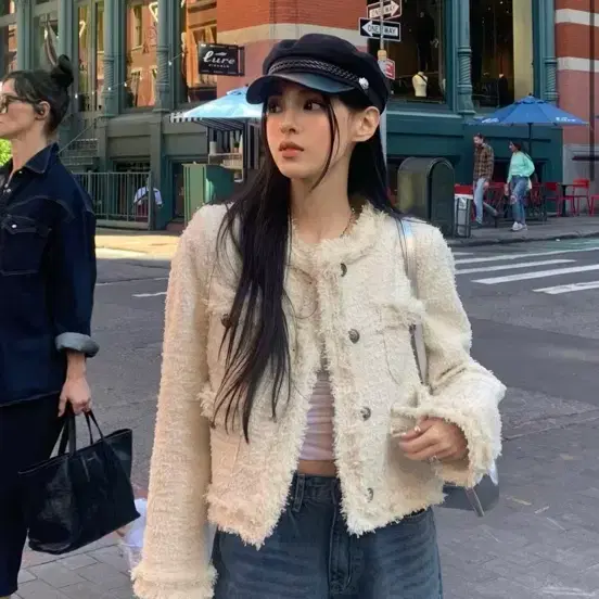 ジャケット・アウター KHAKIPOINT Antique Crop Tweed Jacket KHAKIPOINT □ Antique Crop Tweed Jacket