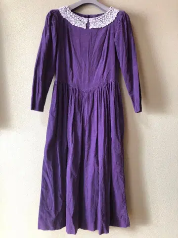 로라 애슐리 빈티지 레이스 옷깃 코듀로이 원피스