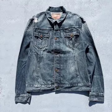 true religion 넘버링 리플렉터 데님 자켓