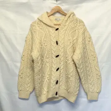 아란 피셔맨 케이블 니트 스웨터 후드티 구제 의류 L