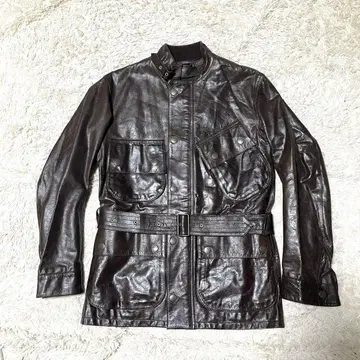 폴스미스 램 가죽 모터 사이클 자켓 팬서 벨트