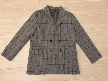 [ 새상품급 ] GU 지유 더블 브레스트 테일러드 자켓 체크 XL