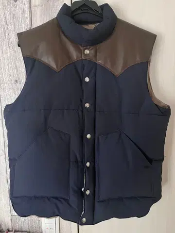 Sugar Cane 다운 베스트 XL 네이비/브라운