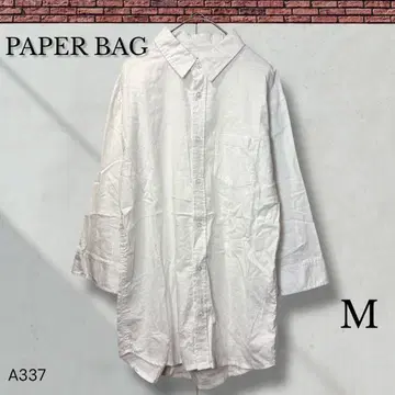 [페이퍼 백] 린넨 혼방 화이트 셔츠 청결감 내추럴 M