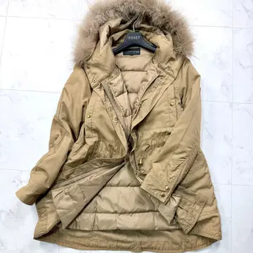 빔즈 다운 80% 라이너 후드 퍼 포함 모즈 코트 베이지