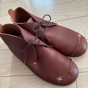 브라운 천연 가죽 캐주얼 부츠