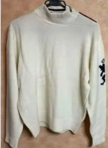 화이트 터틀넥 멋진 스웨터