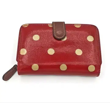 캐스키드슨 접이식 지갑 도트 빨간색 레드 도트 무늬
