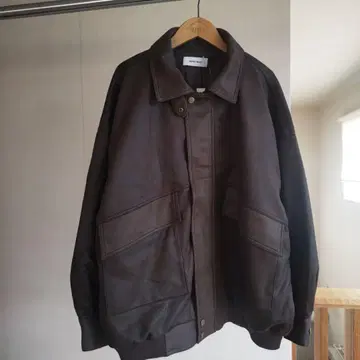 MONO-MART 스무스 터치 벌룬 오버 사이즈 지퍼 블루종