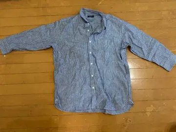 파랑과 화이트 스트라이프 긴팔 셔츠