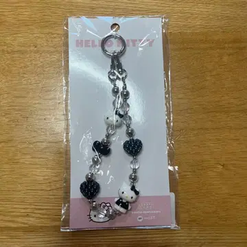 키티 LOWRYSFARM 헬로키티 스트랩 블랙/화이트