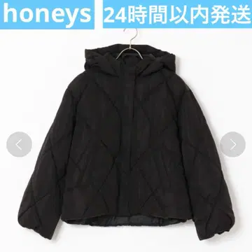 [ 익명 배송 ] 퀼트 파이버 다운 honeys 블랙 M