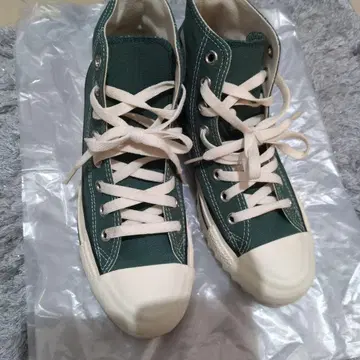 새상품급 CONVERSE ALL STAR 통굽 그린 스니커즈