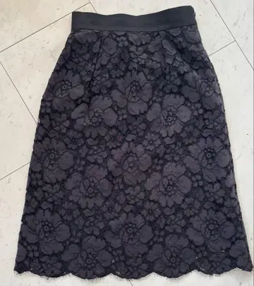 어도어 ADORE 전체 레이스 타이트 스커트 네이비