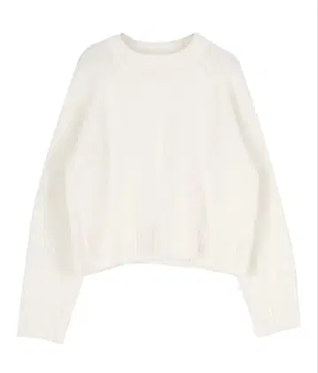 ur's 울 블렌드 크루넥 크롭 니트 화이트