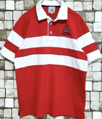 Lupo di Mare 빨흰 스트라이프 피케 셔츠 L