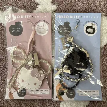 HELLO KITTY x BRILMY 비즈 스트랩 핑크 & 블랙