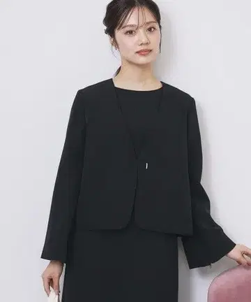 택 포함 미사용 새상품 INDEX 노카라 자켓 플레어 슬리브