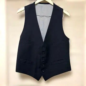 네이비 V넥 수트 베스트 60