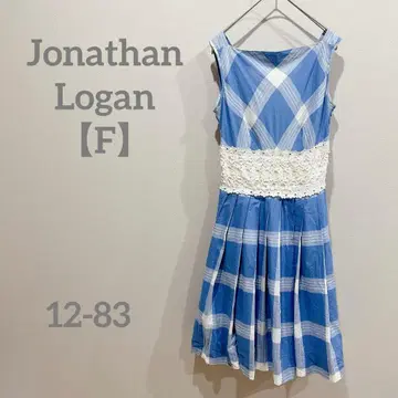조나단 로건 [ F ] 허리 레이스 원피스 체크 무늬