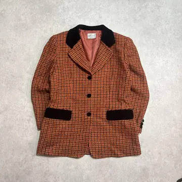 Vintege 테일러드 자켓 오렌지 브라운 클래식 레트로