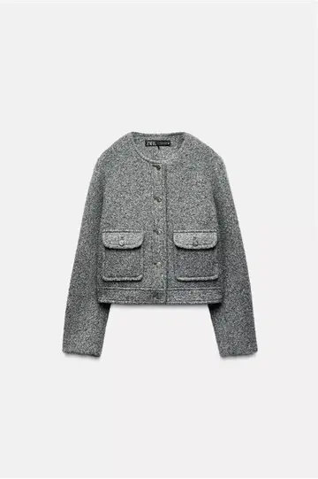 미사용 새상품 ZARA 그레이 크롭 자켓 보아