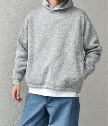 [새상품] SHIPS any 그레이 후드 부착 후드티