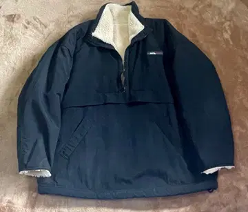 리버서블 하프 지퍼 나일론 보아 오버 사이즈 블루종