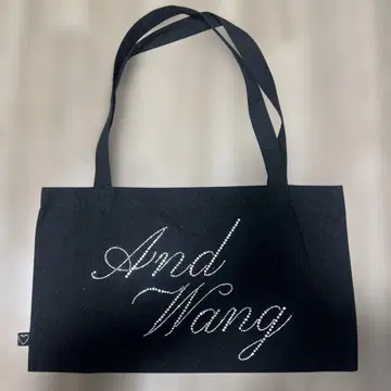 미사용 새상품 ANDWANG 스톤 장식 토트백 블랙