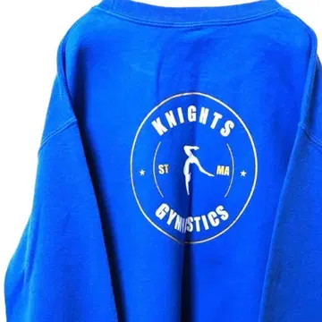 길단 BITZER 나이츠 짐나스틱 자수 맨투맨 블루 파란색 구제 의류