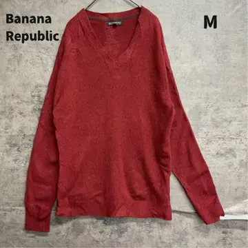 바나나리퍼블릭 니트 빨간색 V넥 얇은 소재 무지 심플 [ 7701 ]