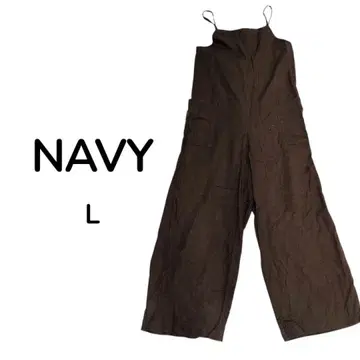 NAVY 살로펫 올인원 L 마 혼방 브라운 와이드 팬츠