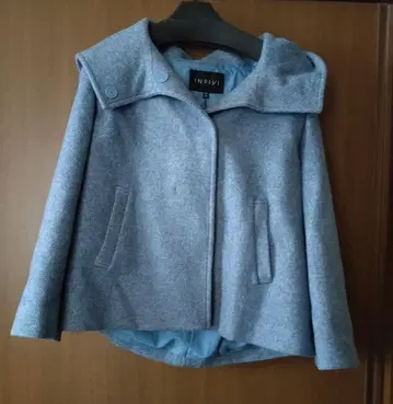 INDIVI 후드 부착 라이트 블루 자켓 40 새상품급