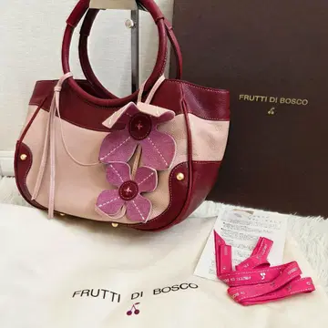 새상품급 FRUTTIDIBOSCO 풀루티디보스코 꽃 장식 가죽 핸드백
