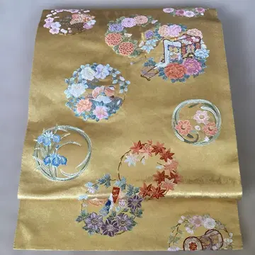 고급 오비 나가시마 성직물 금제 토로킨니시키 후쿠로 오비 육통 레어템