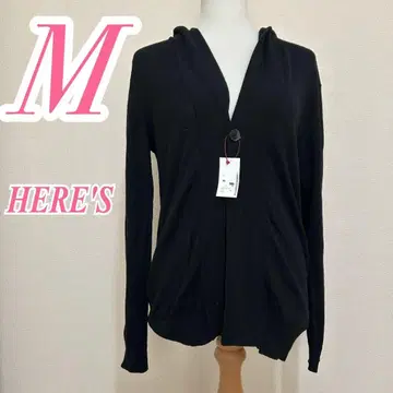 HERE'S 블랙 후드티 M 니트 캐주얼 코디 깔끔한 코디