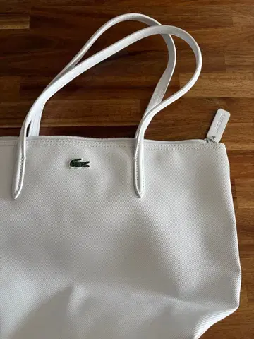 Lacoste 스몰 사이즈 토트백 화이트