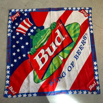 레어 80s~ 버드와이저 budweiser 개구리 반다나 USA제