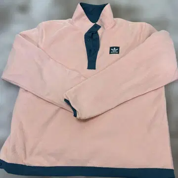 adidas 플리스 하프 지퍼 자켓 핑크 네이비 리버서블