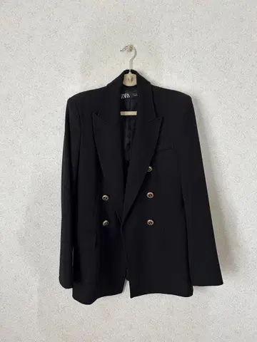 ZARA 테일러드 더블 블레이저 블랙