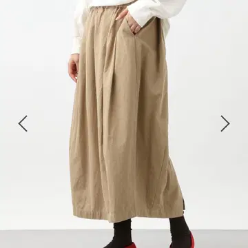 [natural by clip] 면린넨 턱 코쿤 스커트