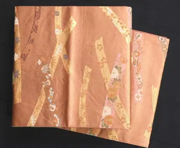 순수 실크 금박 금실 반짝임 헤이안의 여정 후쿠로 오비